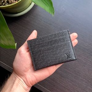 Louis Vuitton Double Card Holder Wallet, Black
